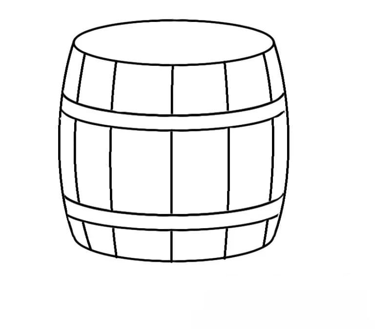 Бочка раскраска для малышей