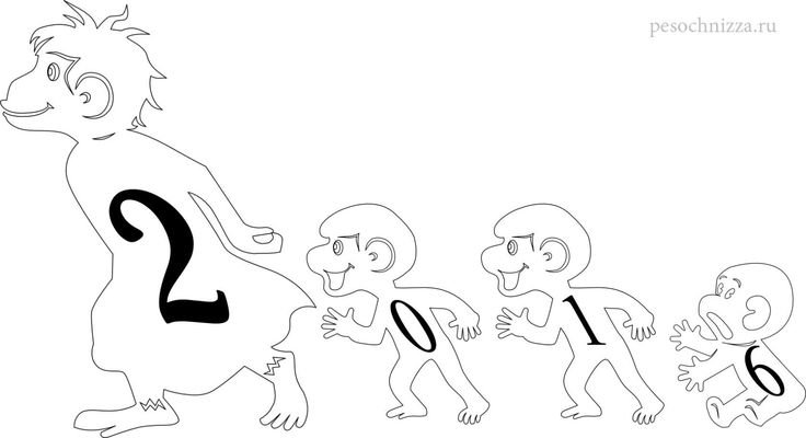 Обезьянка шаблон для вырезания