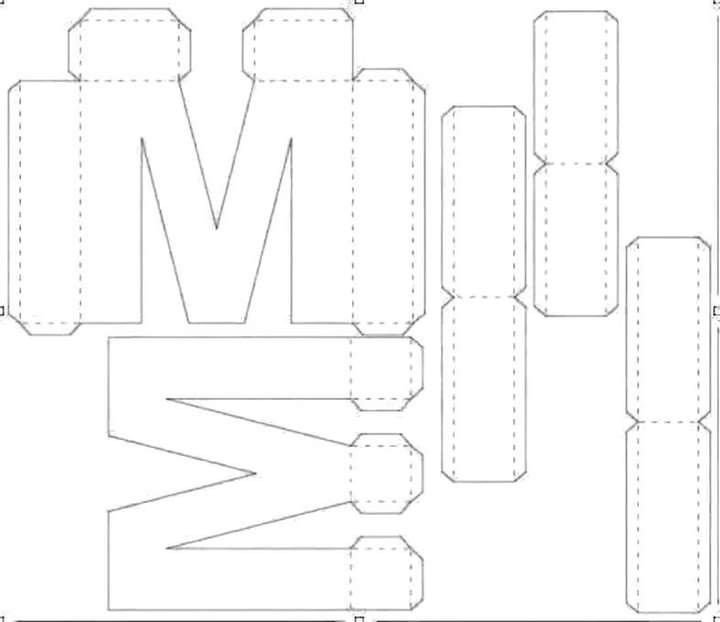 Объемные буквы развертка