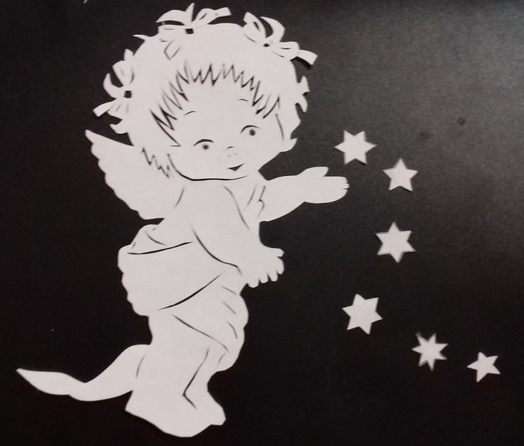Вырезалки на окна ангелочки