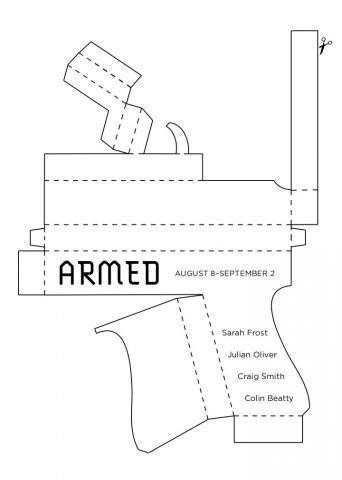 Выкройка пистолета из бумаги