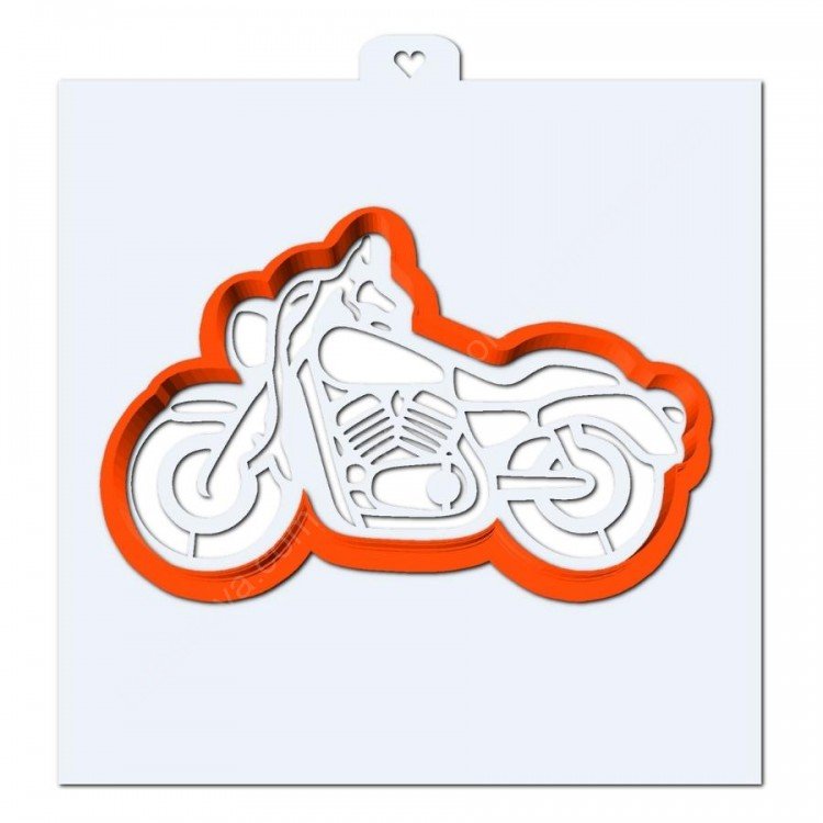Пряник мотоцикл трафарет