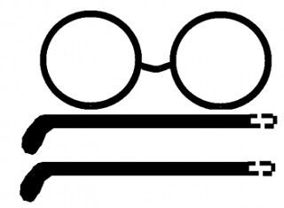 Очки Гарри Поттера трафарет