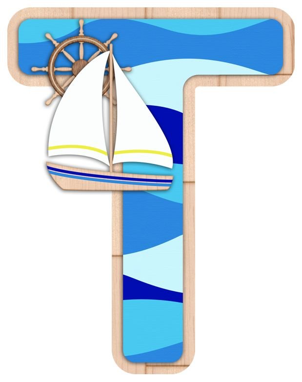 Буквы алфавита в морском стиле