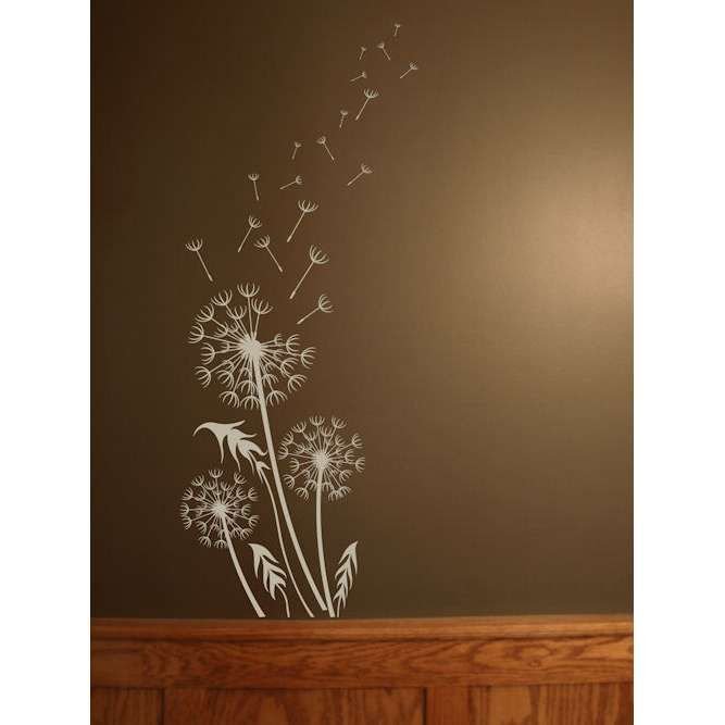 Трафарет одуванчика на стену