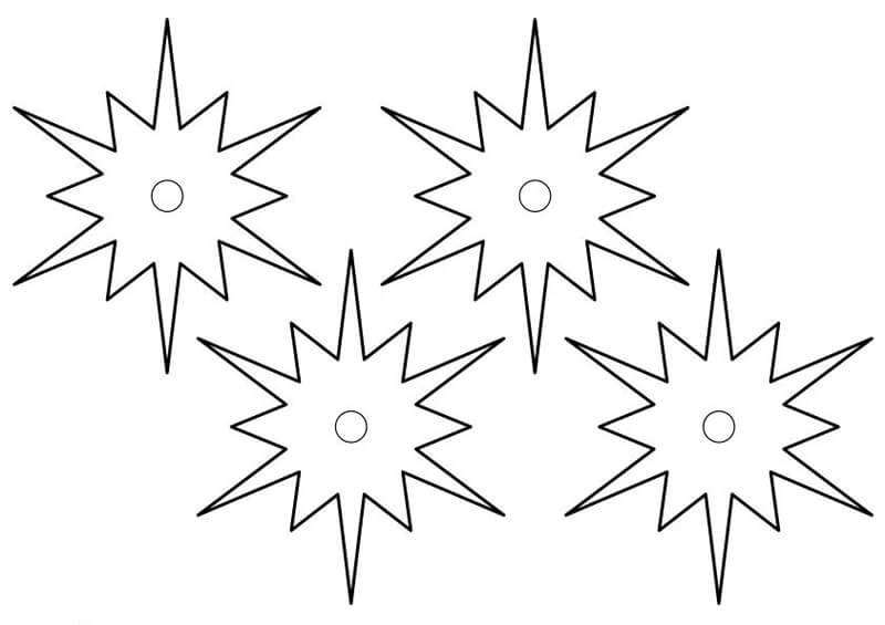 Звезды вытынанки на окна