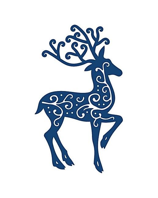 Новогодний олень трафарет