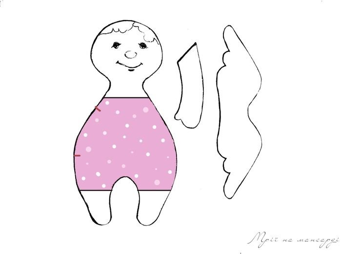 Трафарет куклы для шитья