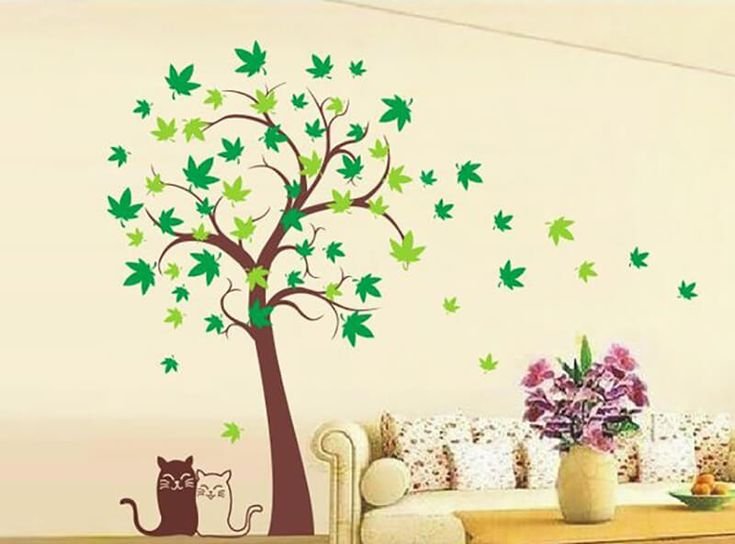 Трафареты деревьев для декора стен