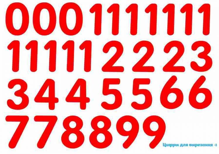 Набор цифр для печати