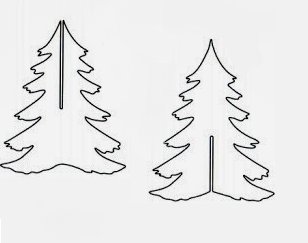 Ёлка складная трафарет