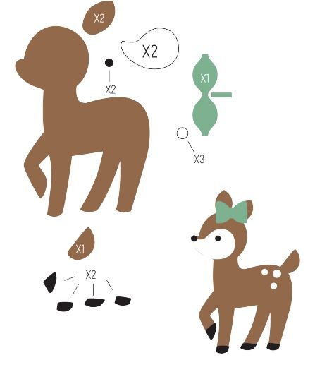 Олень из фетра выкройка