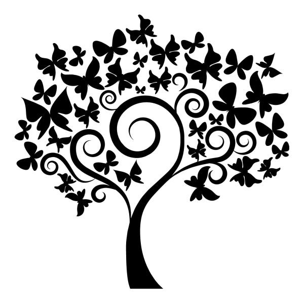 Трафарет красивого дерева