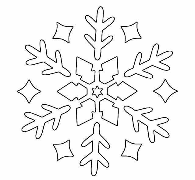 Снежинка трафарет для рисования