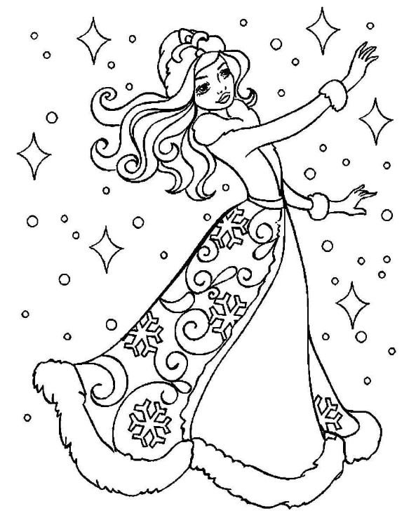 Раскраска Снегурочки