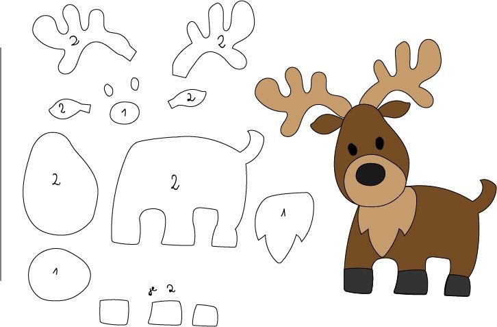 Олень из фетра