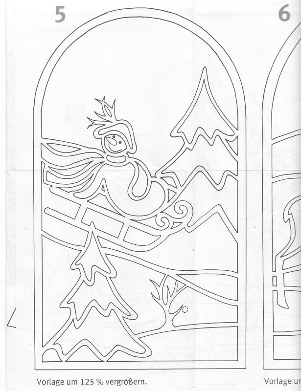 Новогодние витражи на окна из бумаги