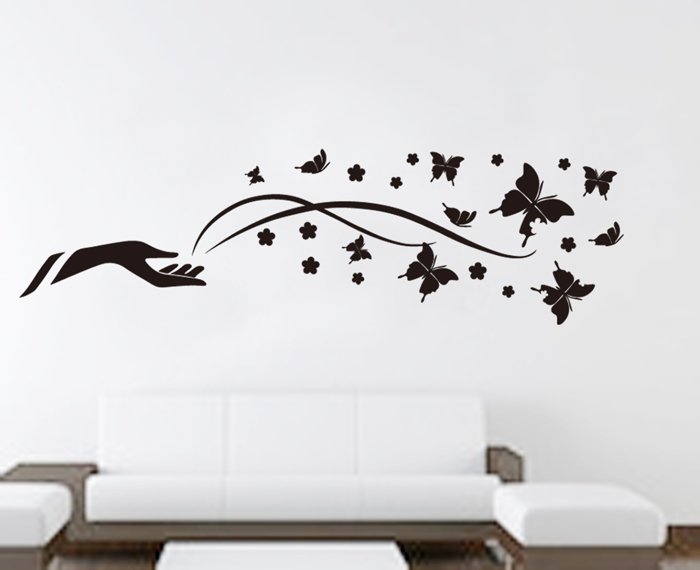 Трафарет бабочки на стену