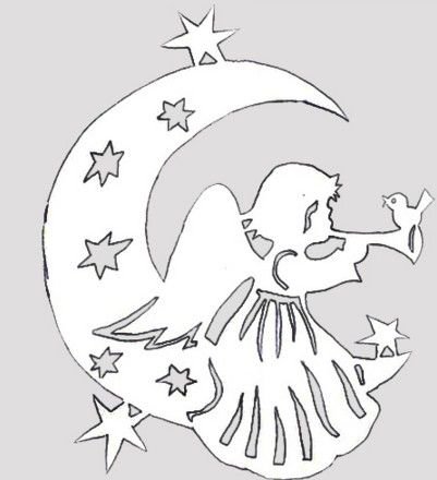 Трафареты на окна месяц