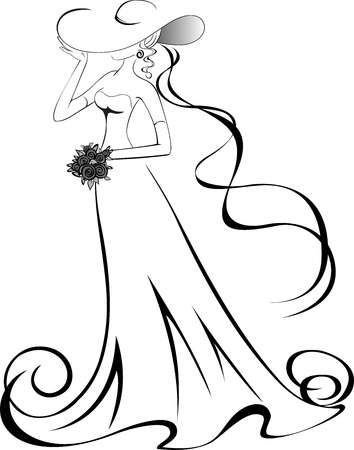 Силуэт девушки в платье