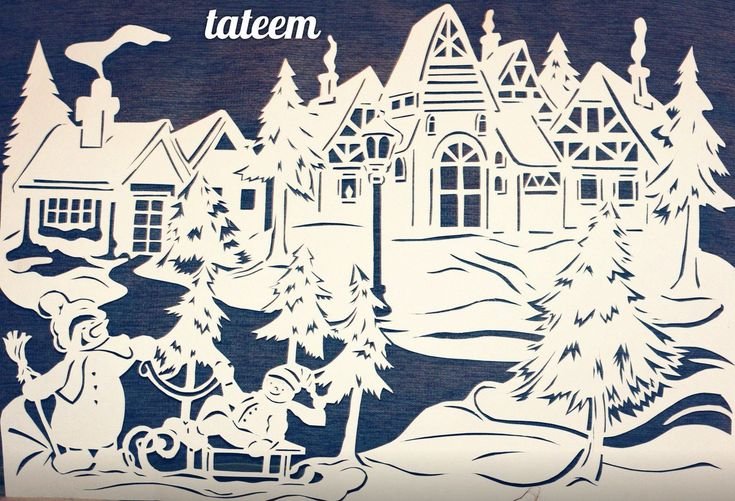 Новогодние вырезалки на окна