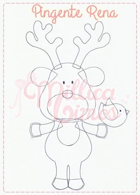 Лекало оленя новогоднего из фетра