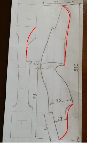 Лекало для рукояти лука