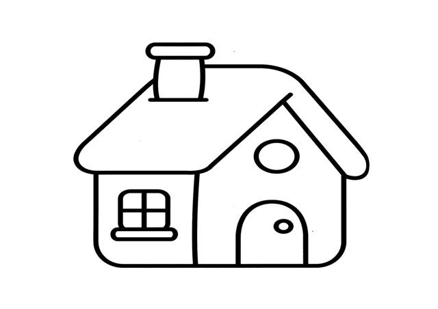 Домик раскраска для детей