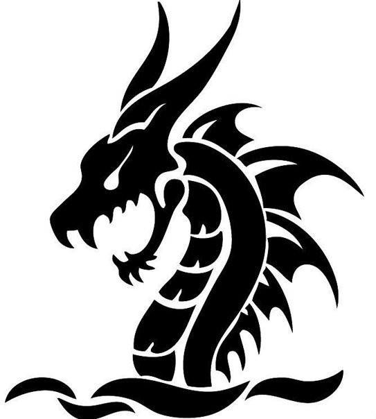 Трафарет дракона для вырезания