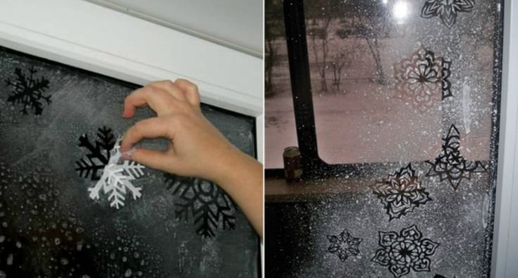 Украшения на окна из зубной пасты