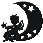 Ангелок на месяце трафарет