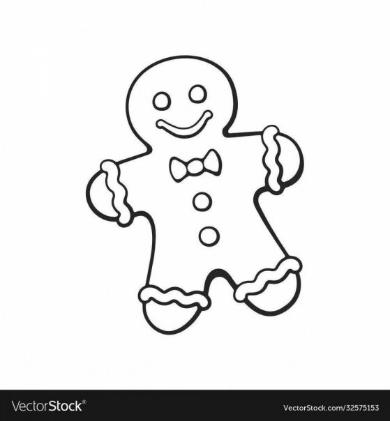 Раскраска Новогодняя с Пряничный человек