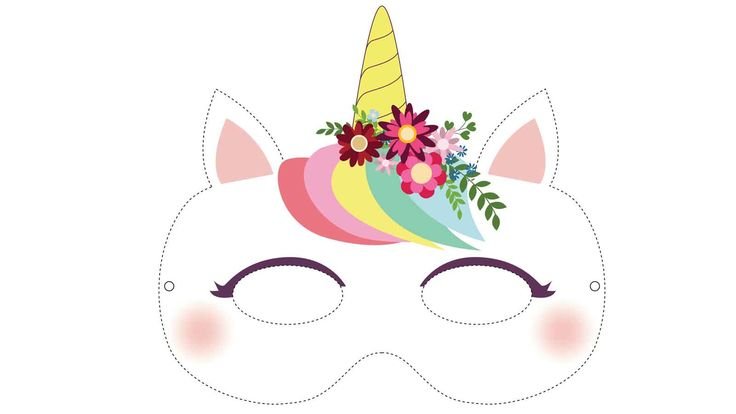 Маска единорога для лица