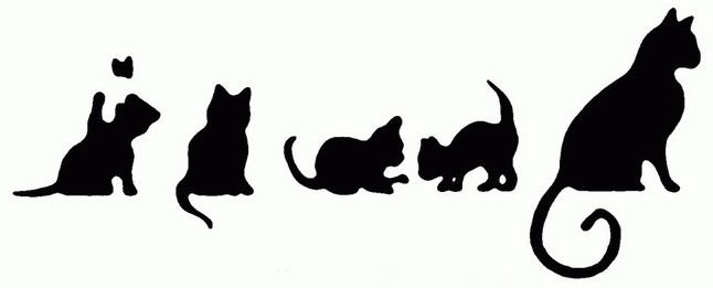 Силуэты кошек на стену