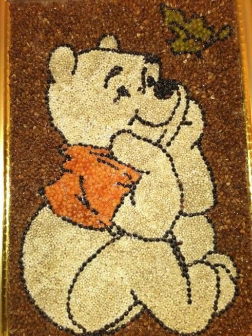 Аппликация из крупы