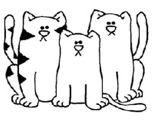 Кот контурный рисунок