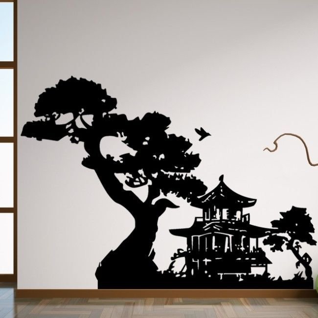 Трафарет в японском стиле для декора