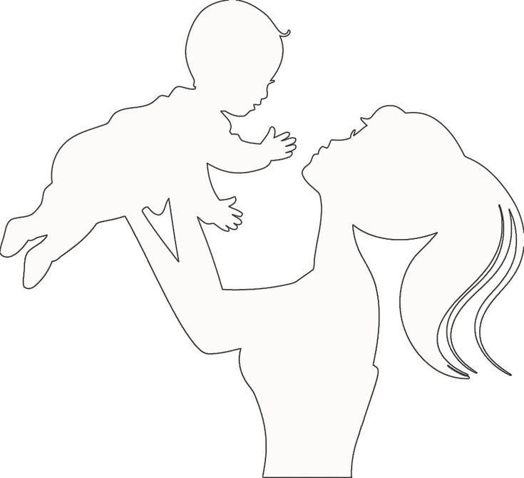 Трафарет женщина с ребенком