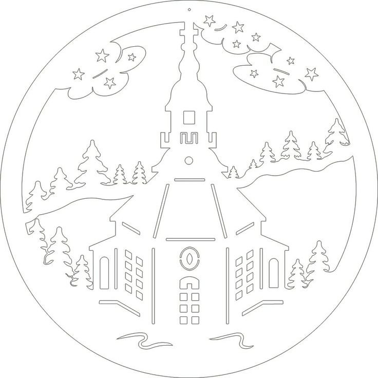 Вытынанки на окна новогодние