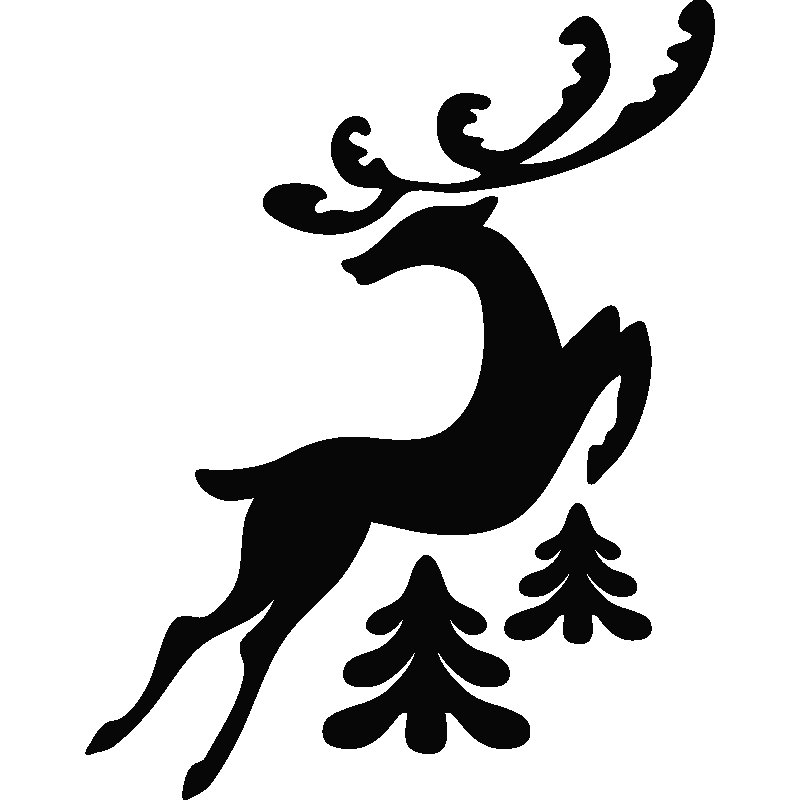 Новогодний олень трафарет