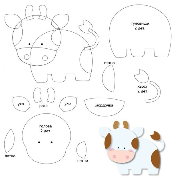 Выкройки для книжки из фетра животные