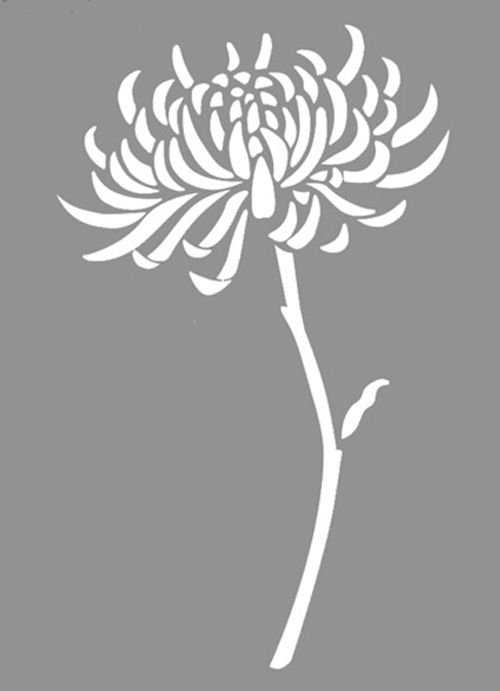 Трафарет хризантемы для вырезания