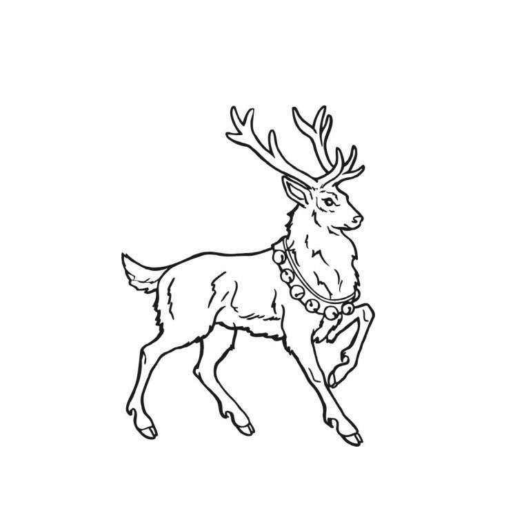 Раскраска олень новогодний