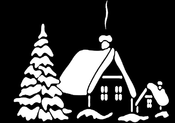 Вытынанки домики новогодние