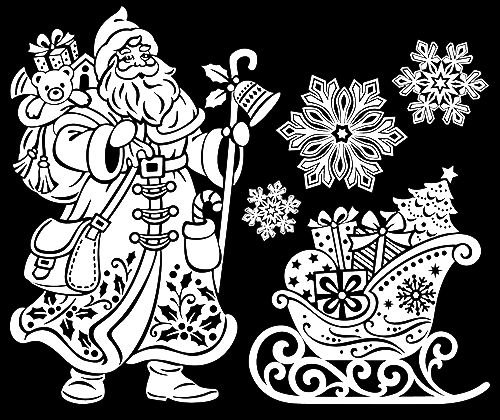 Трафарет Деда Мороза для вырезания