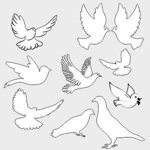Трафарет голубя для вырезания