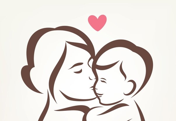 Шаблон мама с ребенком