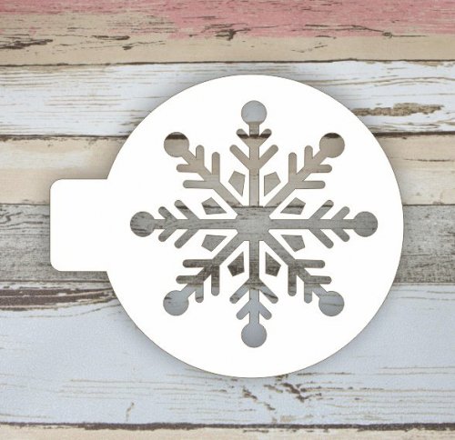 Снежинка трафарет для кофе