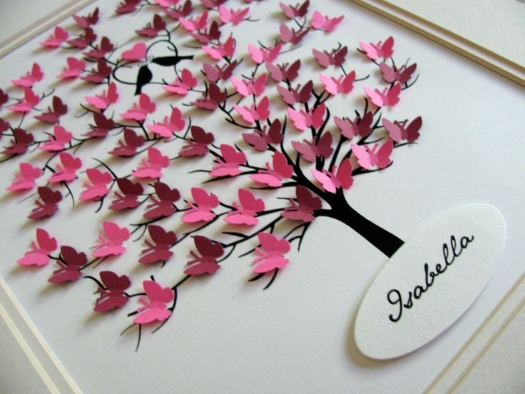 Дерево из бумажных бабочек