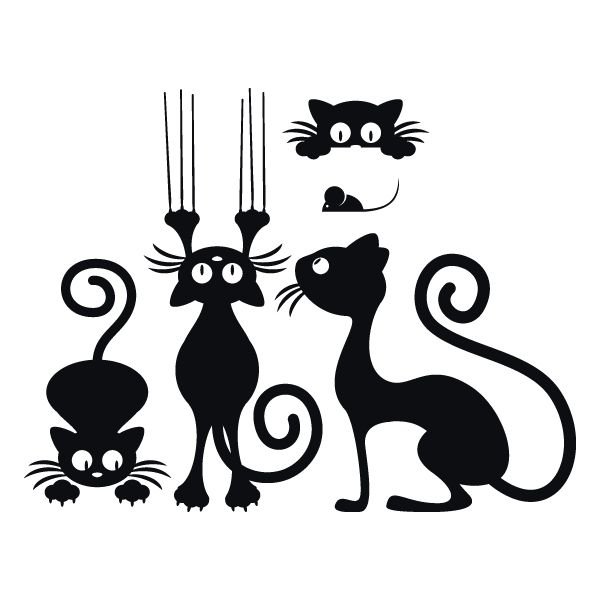 Трафареты кошек для декора стен